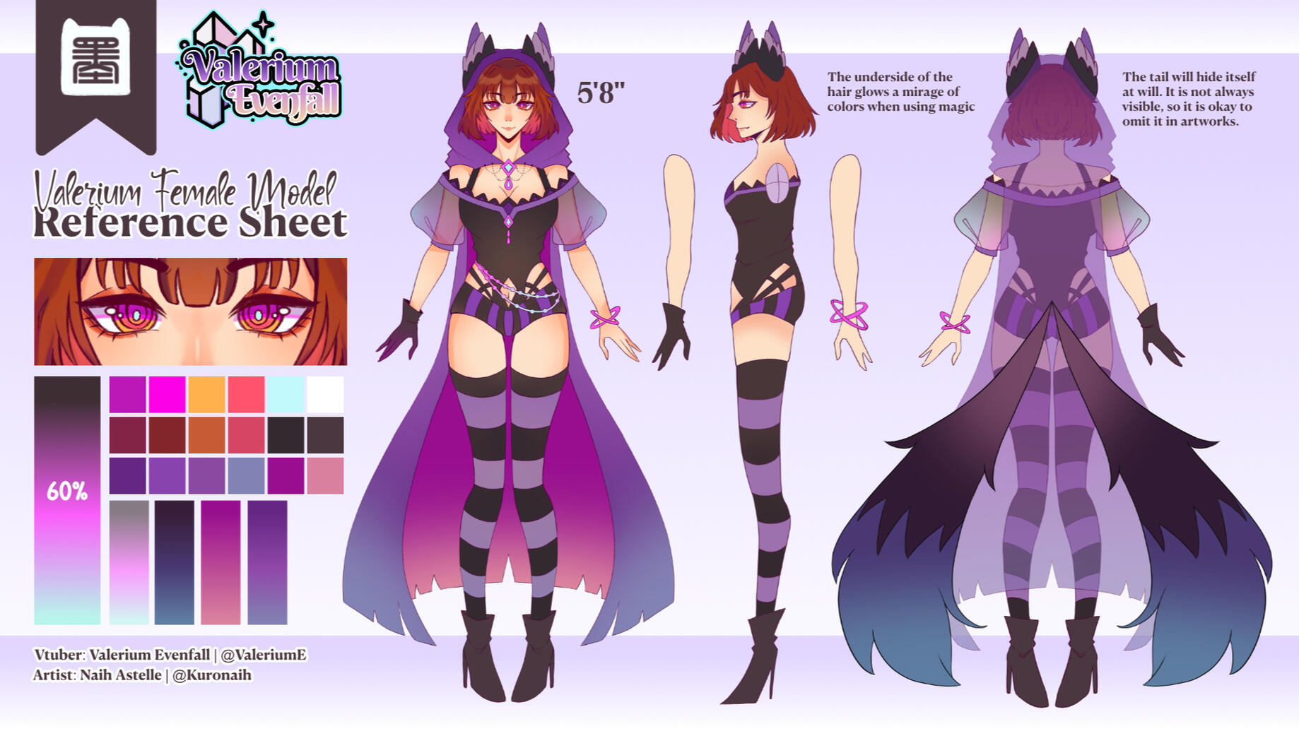 Valerium Evenfall Female Model Reference Sheet